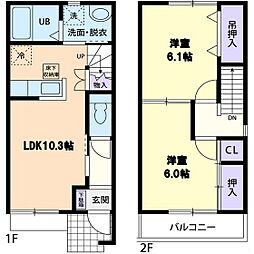 エミネンスブルー 2LDKの間取図画像
