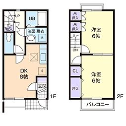 DUPLEXSHINZO2 2DKの間取図画像