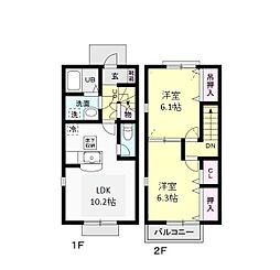 I.Kヒルズ 2LDKの間取図画像
