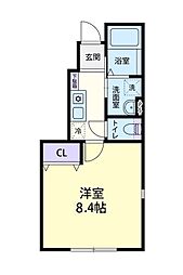 カリス・アルカディア 1Kの間取図画像