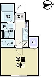 サンヴィラ 1Kの間取図画像