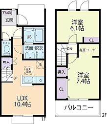 ファミールガーデン C 2LDKの間取図画像