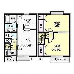 ハーモニア1 2LDKの間取図画像