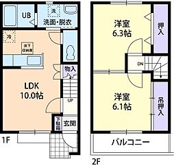 グリーンウッド 2LDKの間取図画像