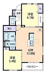 Histoire(イストワール) II 2LDKの間取図画像
