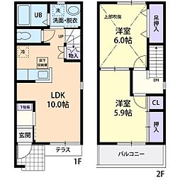 アンフィニジャンHA 2LDKの間取図画像
