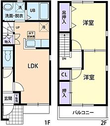 グラシアカーサ 2LDKの間取図画像