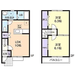 グランドキララ2 2LDKの間取図画像