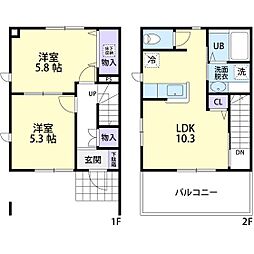 サンパティーク2 2LDKの間取図画像