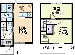 ドルフィンブルー 2LDKの間取図画像