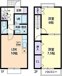 グランシャリNEMOTO3 2LDKの間取図画像