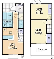 ルピナス2 2LDKの間取図画像