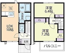 楓 B 2LDKの間取図画像