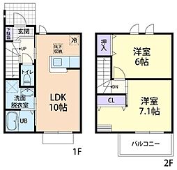 プロキオンB 2LDKの間取図画像