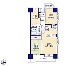 北綾瀬パーク・ホームズ 3LDKの間取図画像