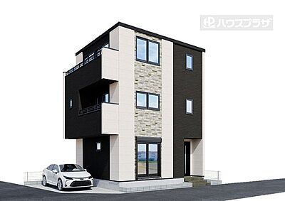 外観:2号棟 完成予想図※パース・植裁は設計図を基に描き起こした物で、実際とは異なる場合がございます。車は販売価格には含まれません。 外観:2号棟 完成予想図※パース・植裁は設計図を基に描き起こした物で、実際とは異なる場合がございます。車は販売価格には含まれません。