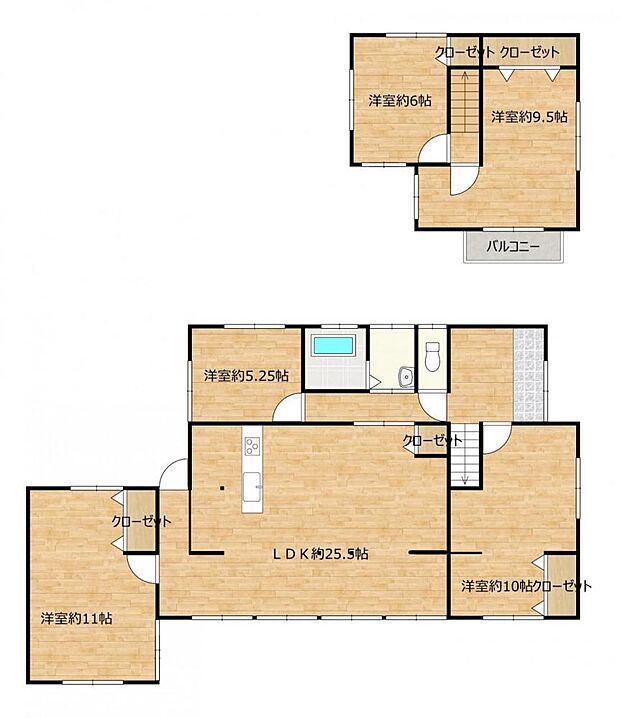 【リフォーム済】リフォーム後間取図です。5LDKに間取り変更しました。