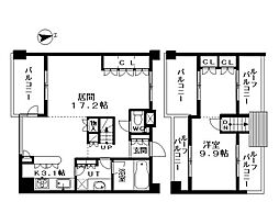 イクシア中野弥生町 1LDKの間取図画像