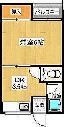 センチュリー櫛原 1Kの間取図画像