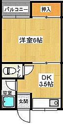 センチュリー櫛原 1Kの間取図画像