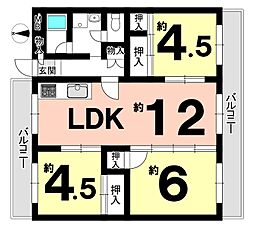 清和台ハイム3号棟 3LDKの間取図画像