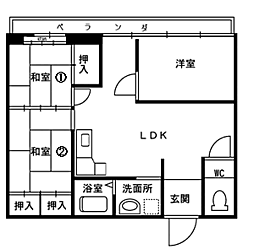渡辺ビル 3LDKの間取図画像