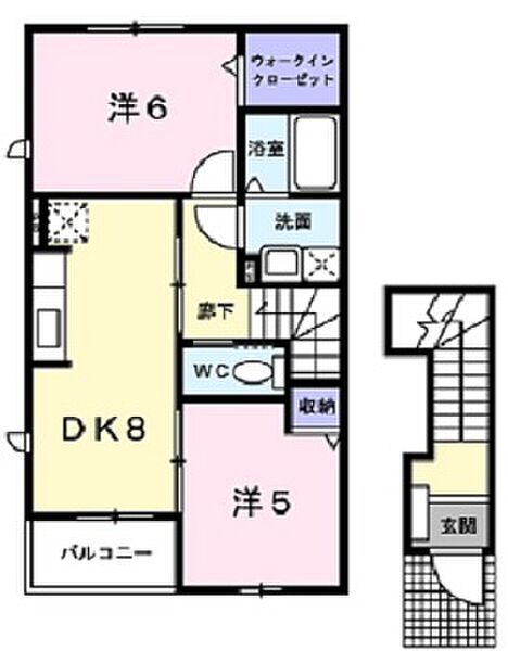 アグネス　III 201｜福井県鯖江市糺町15－7(賃貸アパート2DK・2階・49.86㎡)の写真 その2