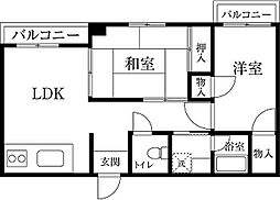 グリーンピアさばえ 2DKの間取図画像