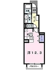 バーミィガーデンA ワンルームの間取図画像