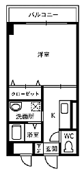 ビュークレスト 1Kの間取図画像