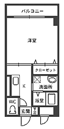 ビュークレスト 1Kの間取図画像