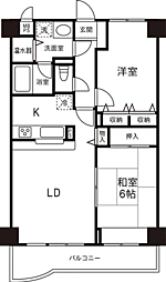 クリアスプリング中央 2階2LDKの間取り