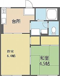 グランセＮ 1階2DKの間取り