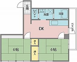 旭ビル 2DKの間取図画像