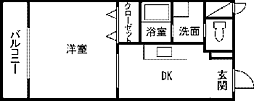 リンカーフェルト 1DKの間取図画像