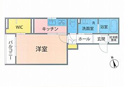 アークトゥルス 1Kの間取図画像