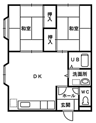 フィールズ 2DKの間取図画像