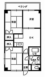 ベイコート津内 3DKの間取図画像