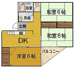 第一マンションミラージュ 3DKの間取図画像