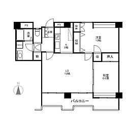 グランドハイツ聖徳 2LDKの間取図画像