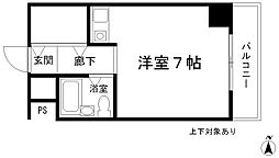 メゾン西鶴賀 ワンルームの間取図画像