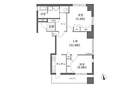 グランヴィル南千歳一番館 1階2LDKの間取り