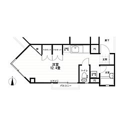 メゾン 七瀬 2階1Kの間取り