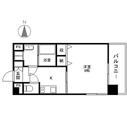 アーバンタワー長野 7階1Kの間取り