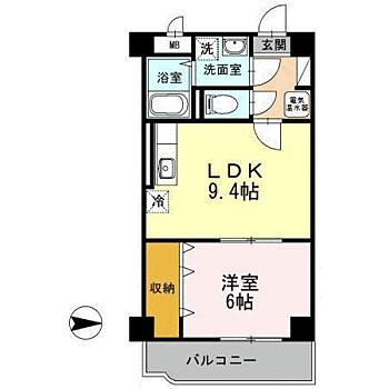 Villa HCSS(ヴィラエイチシーエスエス) 305｜福井県福井市高木中央2丁目2603(賃貸マンション1LDK・3階・40.11㎡)の写真 その2