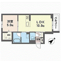 ロンジ　ヒノデ 2階1LDKの間取り