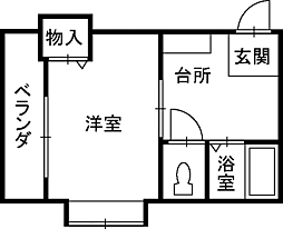 Kプラザ 1Kの間取図画像