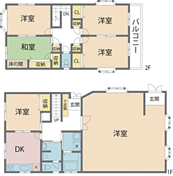 大野　貸家錦町6-18 1 1階6DKの間取り