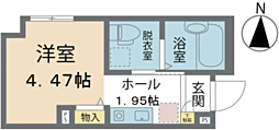アヴニール 1Kの間取図画像
