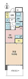 ビブレ高木 1DKの間取図画像